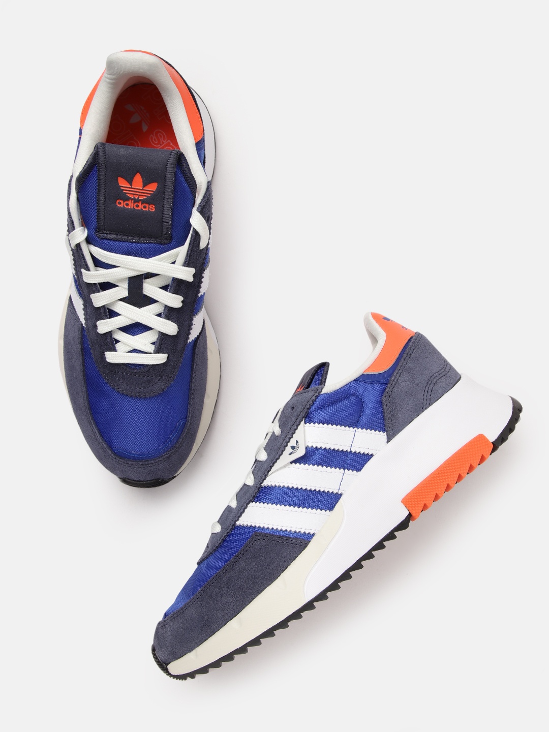 

ADIDAS Originals Men Blue & White Woven Design Retropy F2 Sneakers
