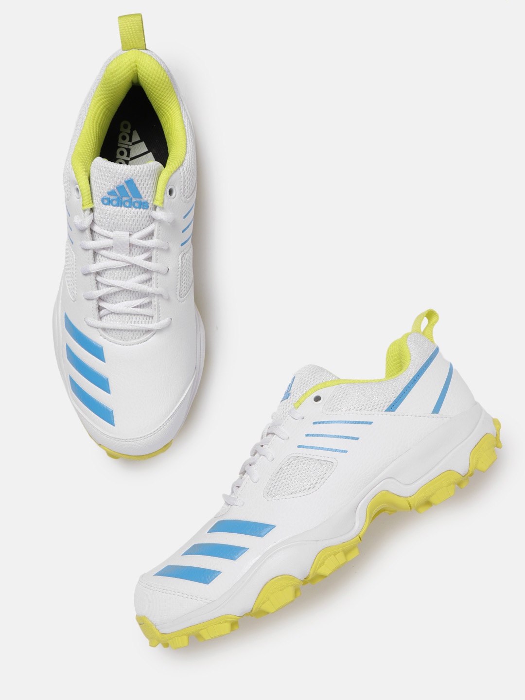 

ADIDAS Men White & Blue Crihase Cricket Shoes