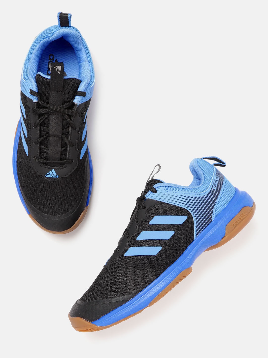 

ADIDAS Black & Blue Woven Design Milynl Indoor Training Shoes