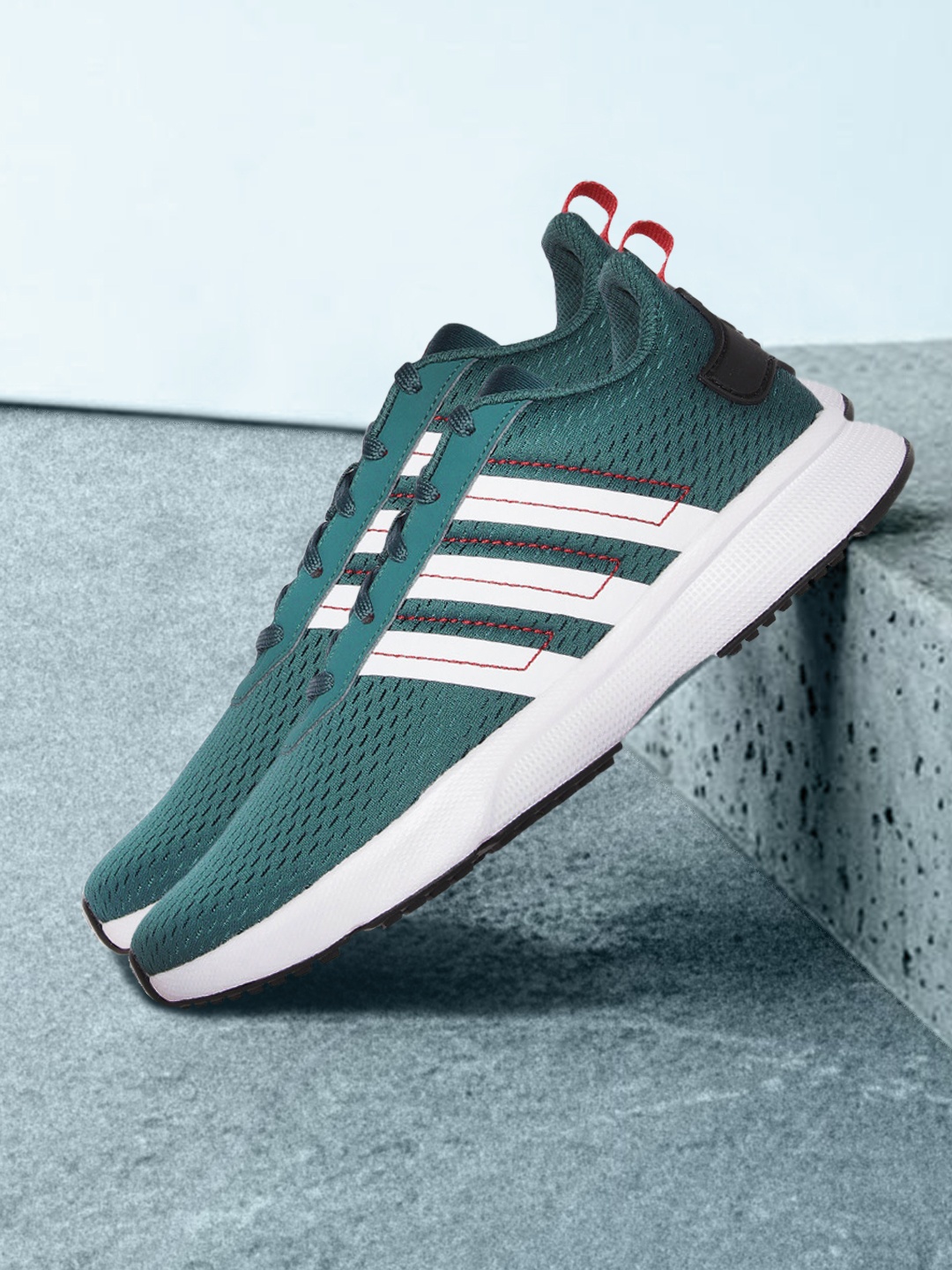

ADIDAS Men Teal Blue & White Woven Design RevelRun Shoes