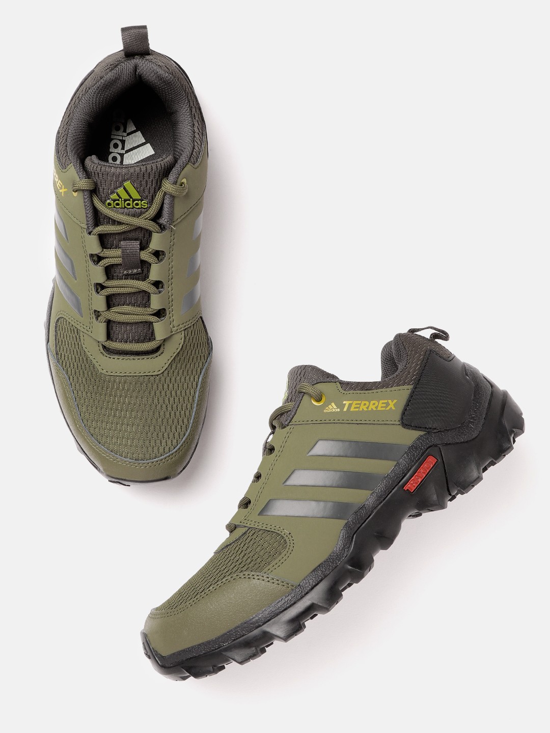 

ADIDAS Men Green & Black Woven Design TrailFast Trekking Shoes