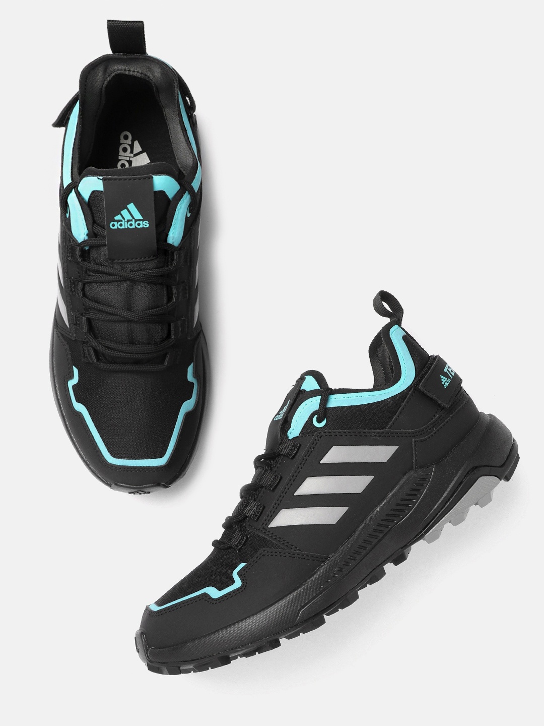

ADIDAS Men Black & Grey Woven Design HiTrail Mid Trekking Shoes