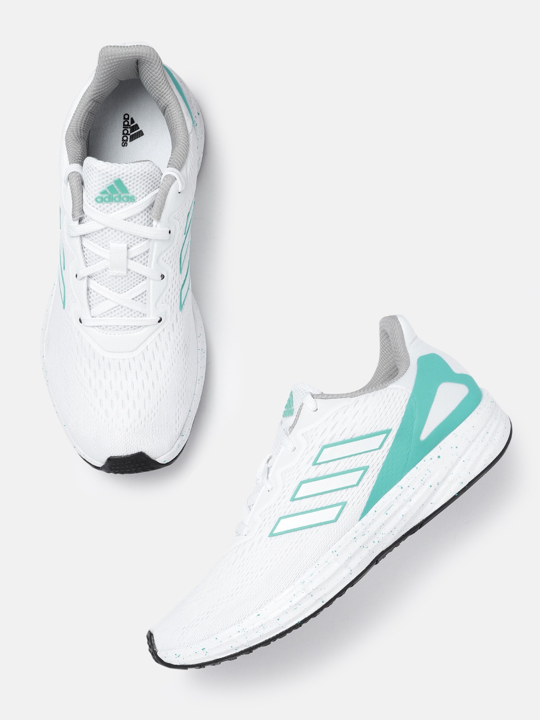 

ADIDAS Men White & Green Woven Design Topazo Running Shoes