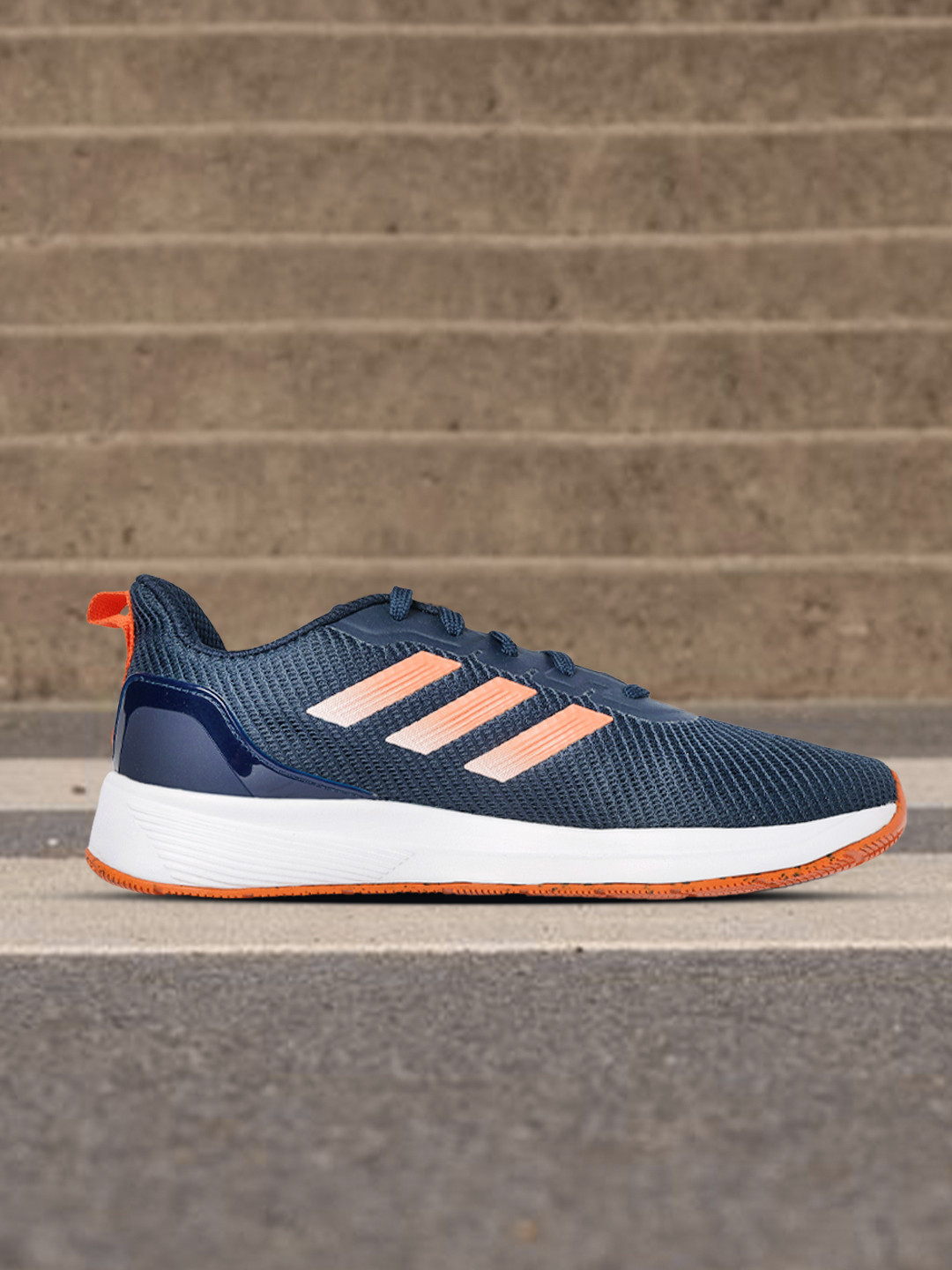 

ADIDAS Men Navy Blue Solid Woven Design Val Run Running Shoes