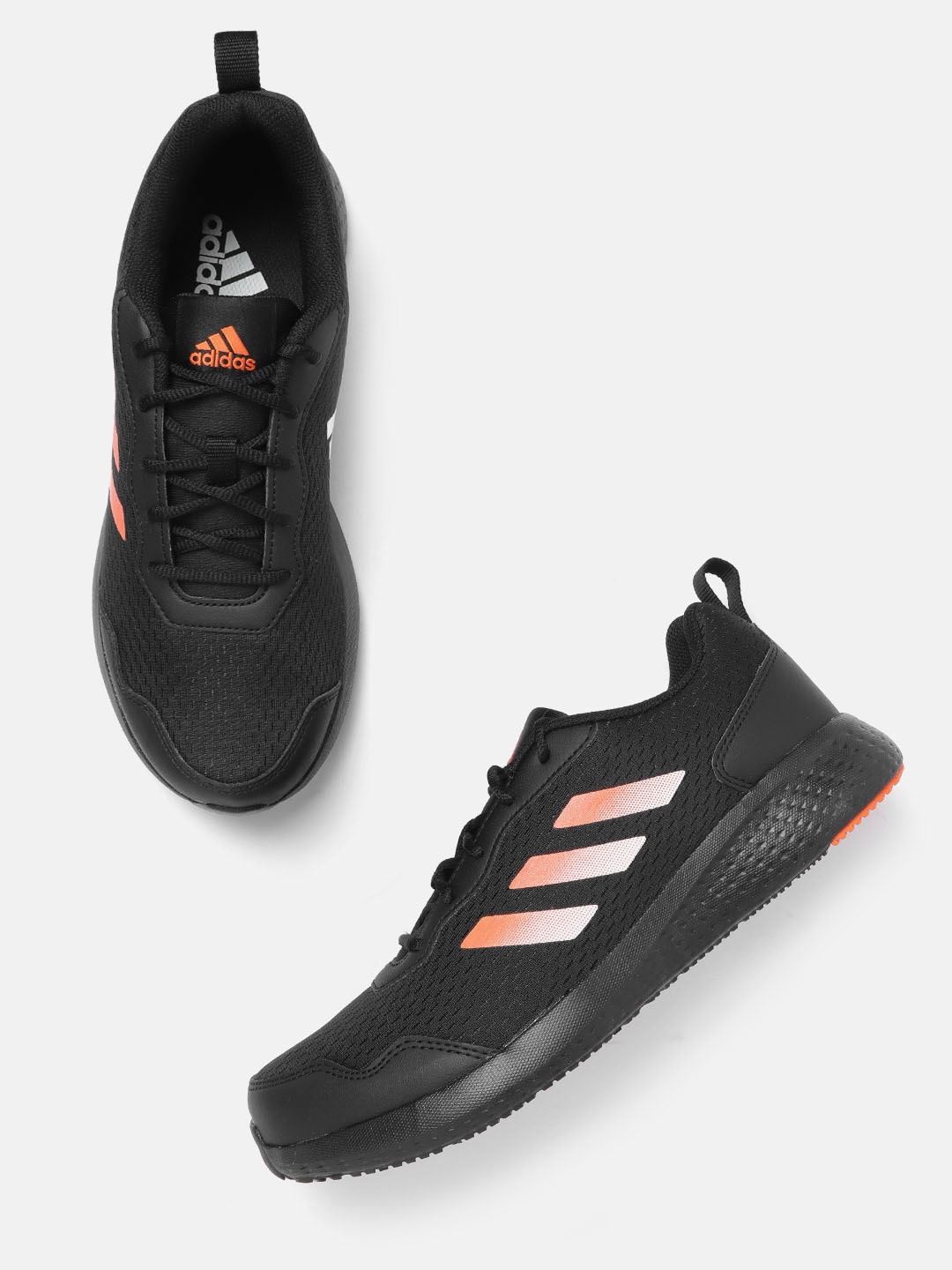 

ADIDAS Men Black Woven Design Restound Running Shoes