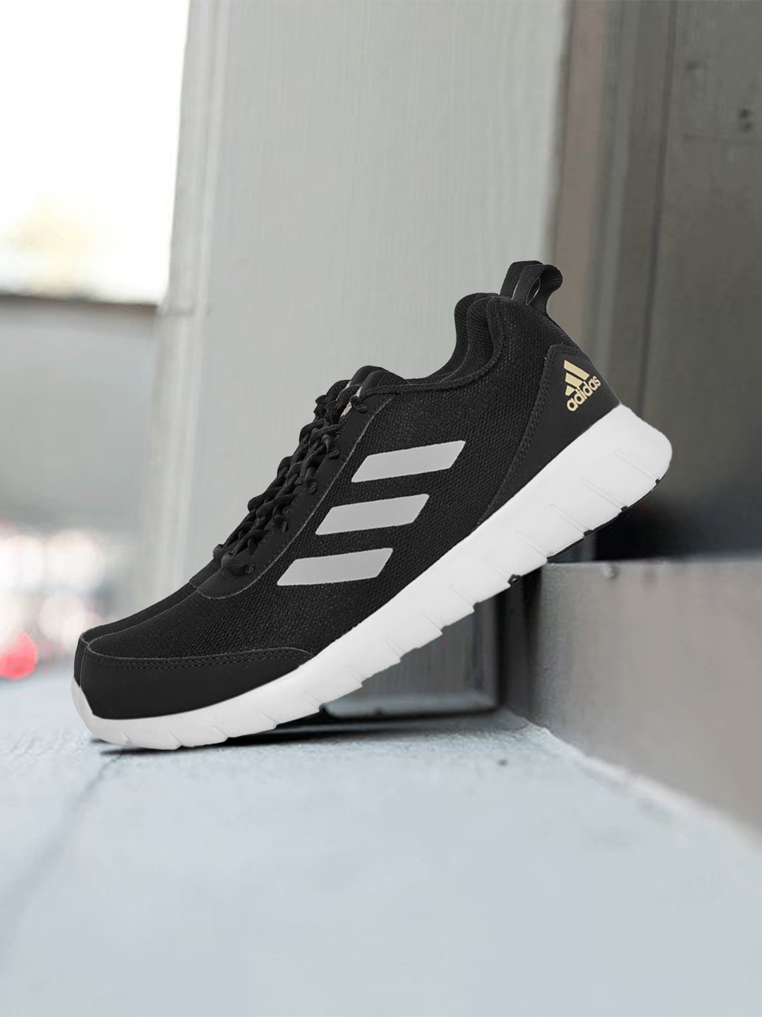 

ADIDAS Men Black Woven Design Adiscend Running Shoes