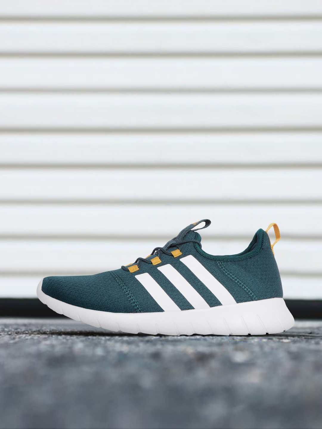 

ADIDAS Men Teal Green & White Woven Design Raygun Running Shoes