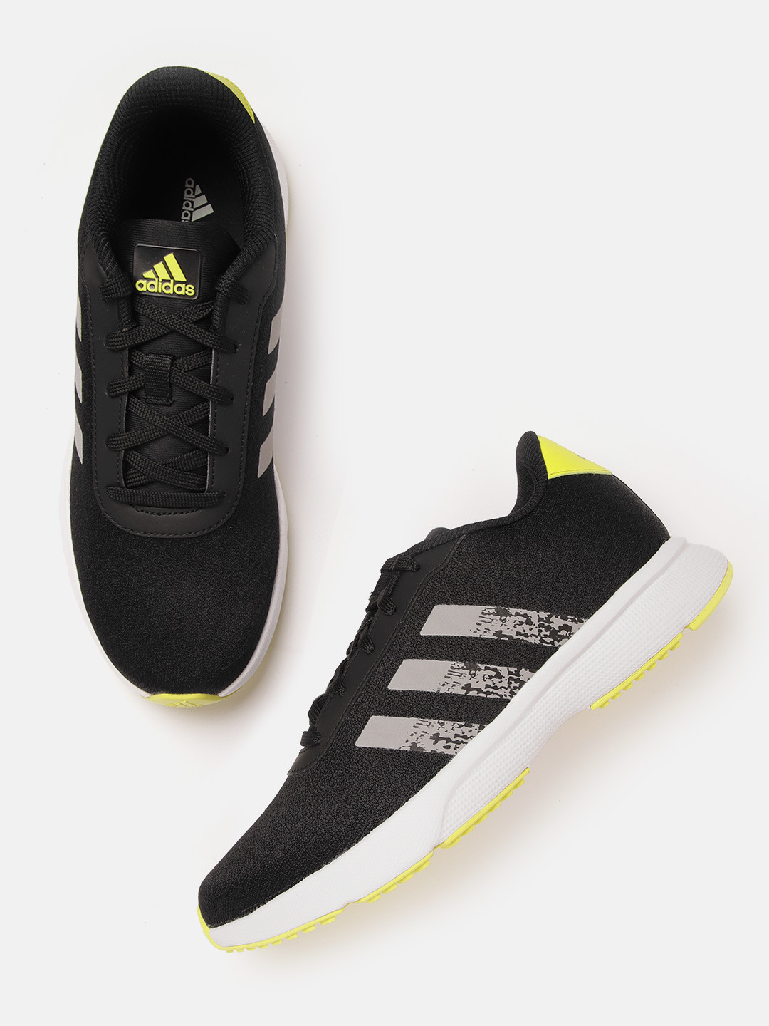 

ADIDAS Men Black & Grey Woven Design Restro Run Shoes