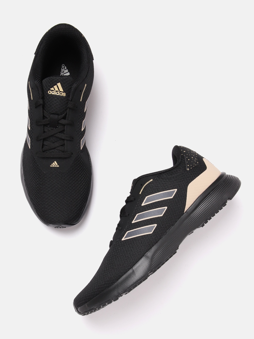 ADIDAS Men Woven Design Tacton Running Shoes, Black