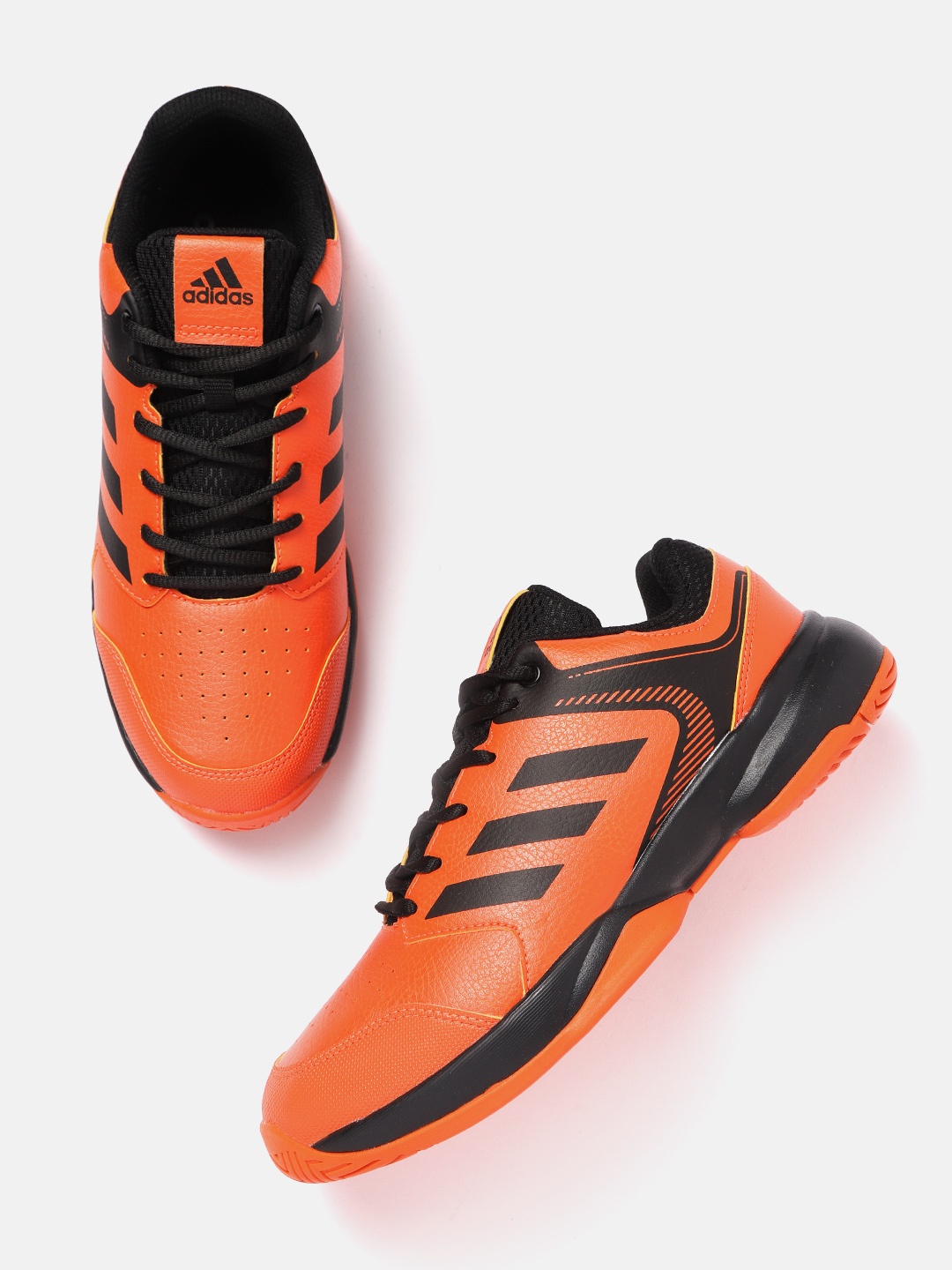 

ADIDAS Men Orange & Black Solid Oncort Tennis Shoes