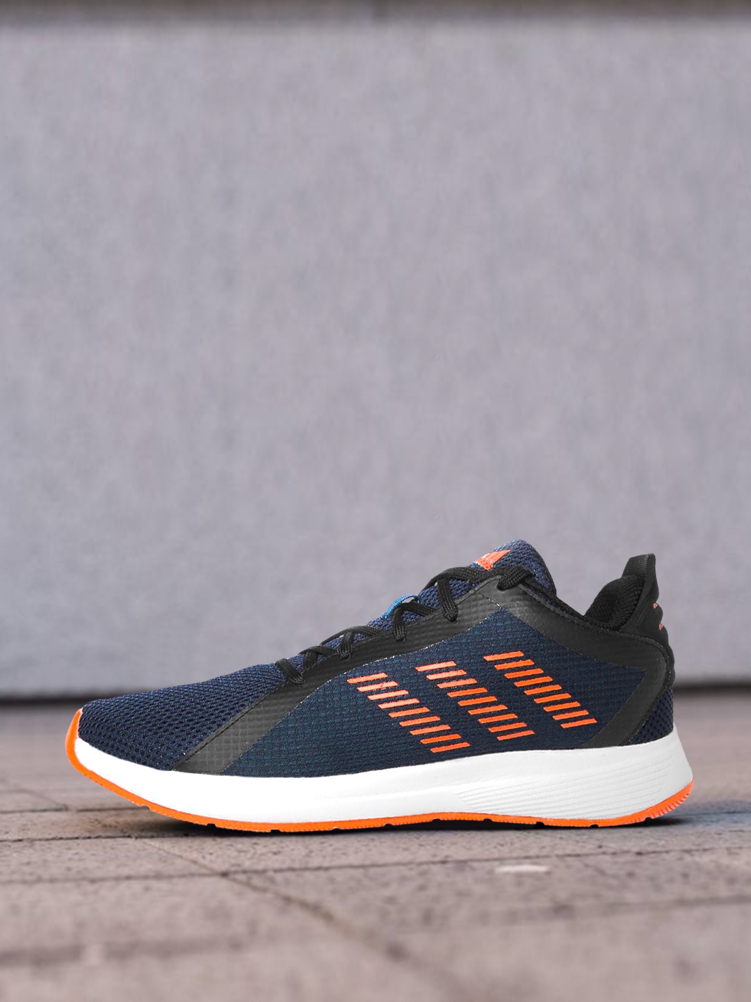 

ADIDAS Men Navy Blue & Orange Woven Design Mystere Running Shoes