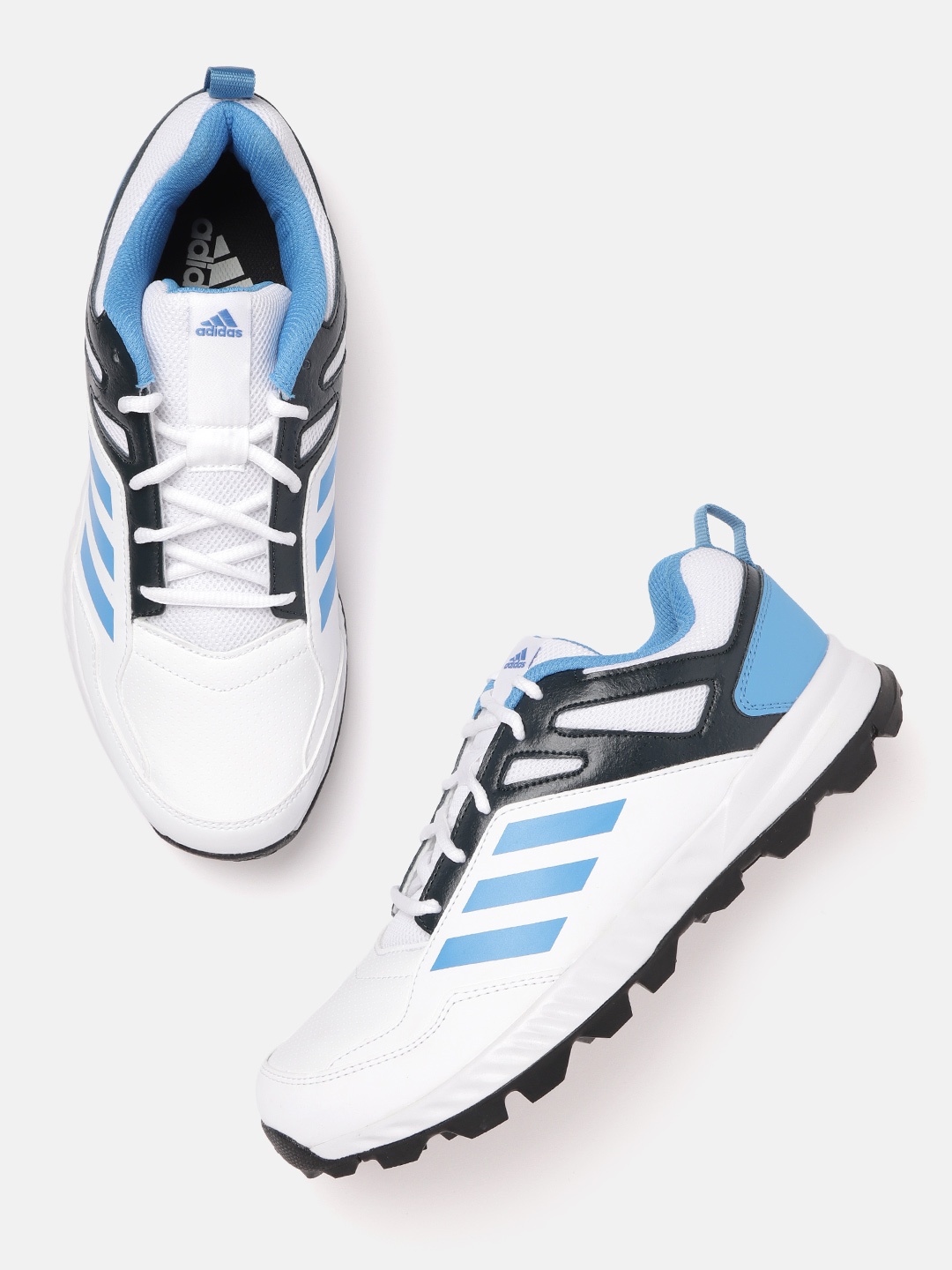 

ADIDAS Men White & Blue Printed Cririse V2 Cricket Shoes