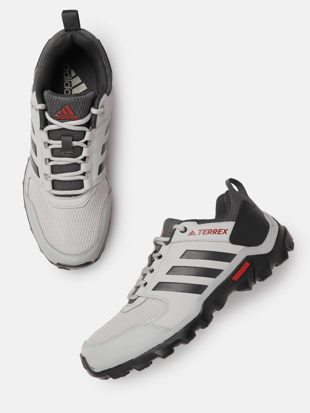 

ADIDAS Men Grey & Black Striped Trail FastTrekking Shoes