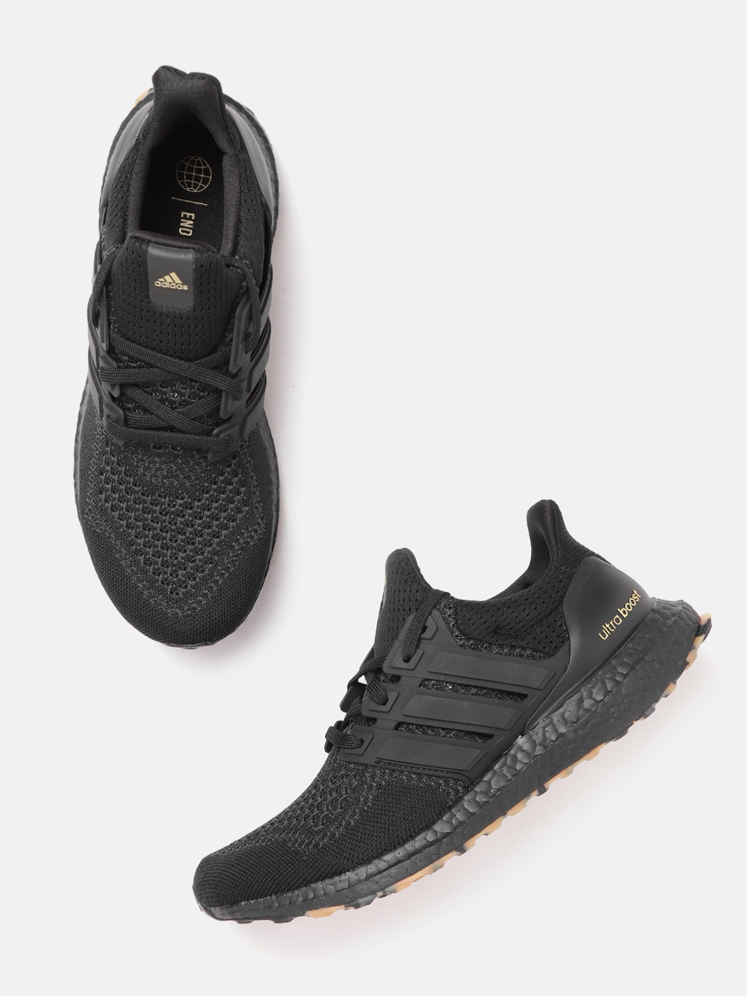 

ADIDAS Unisex Black Woven Design Ultraboost 1.0 Running Shoes