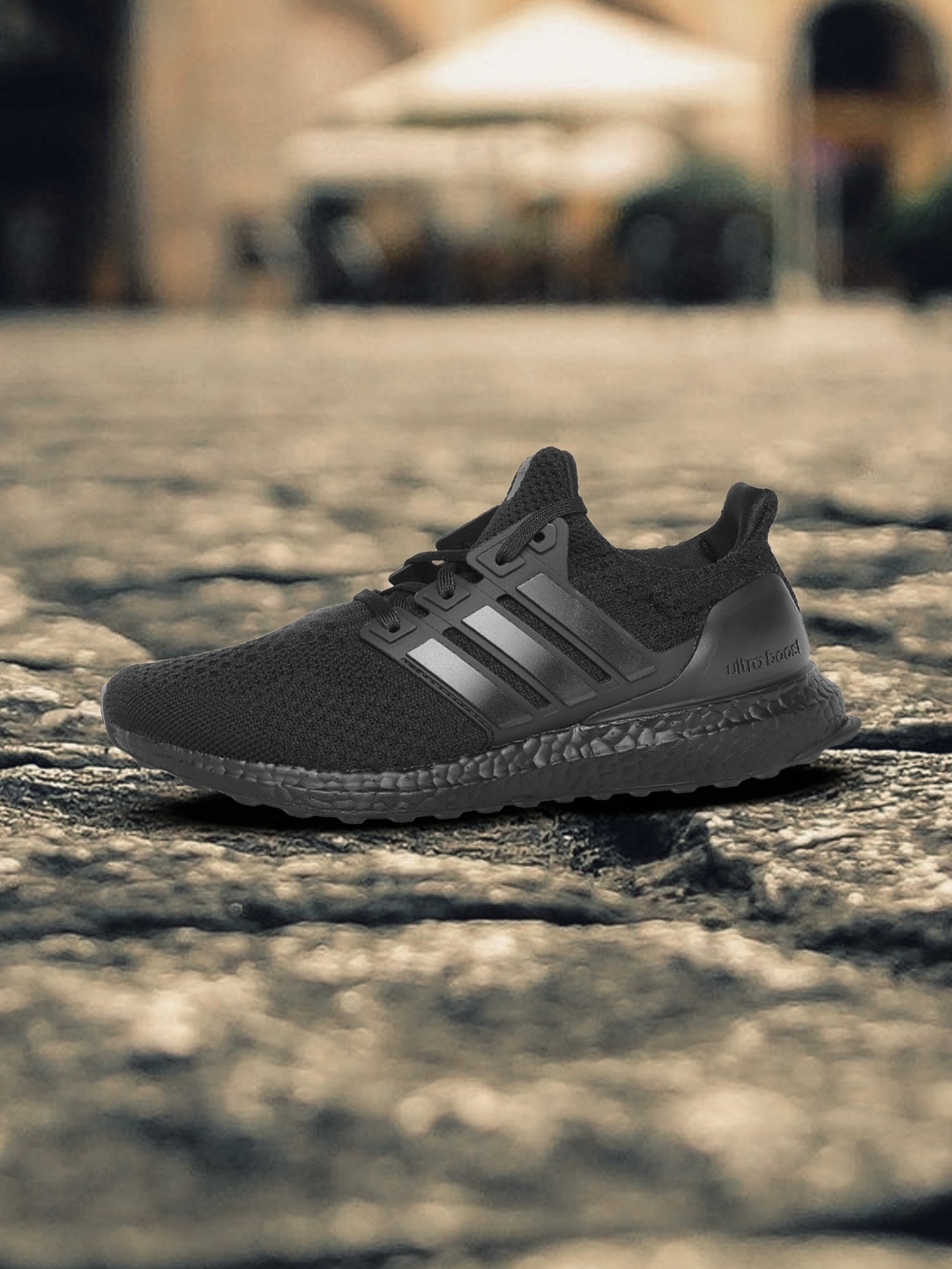 

ADIDAS Men Black Woven Design Ultraboost 5.0 DNA Running Shoes