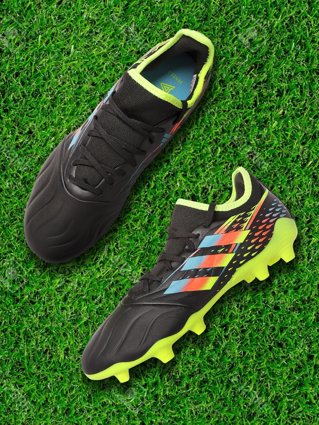 

ADIDAS Unisex Black & Blue Striped Copa Sense.3 FG Football Shoes