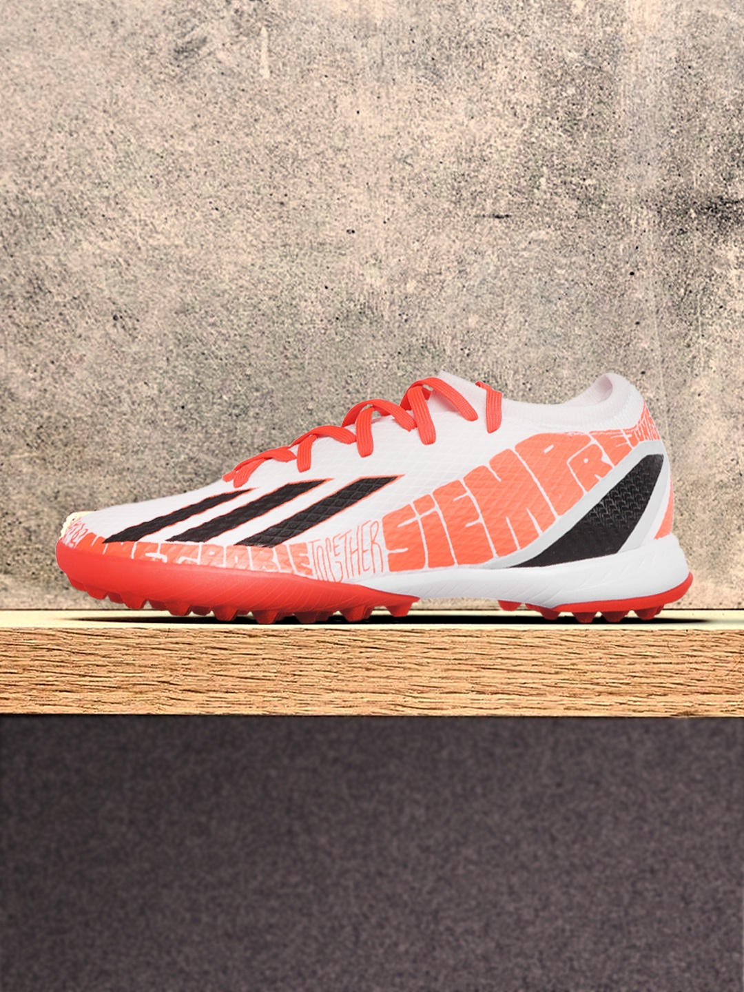 

ADIDAS Unisex White & Coral Orange Printed X Speedportal Messi.3 TF Football Shoes