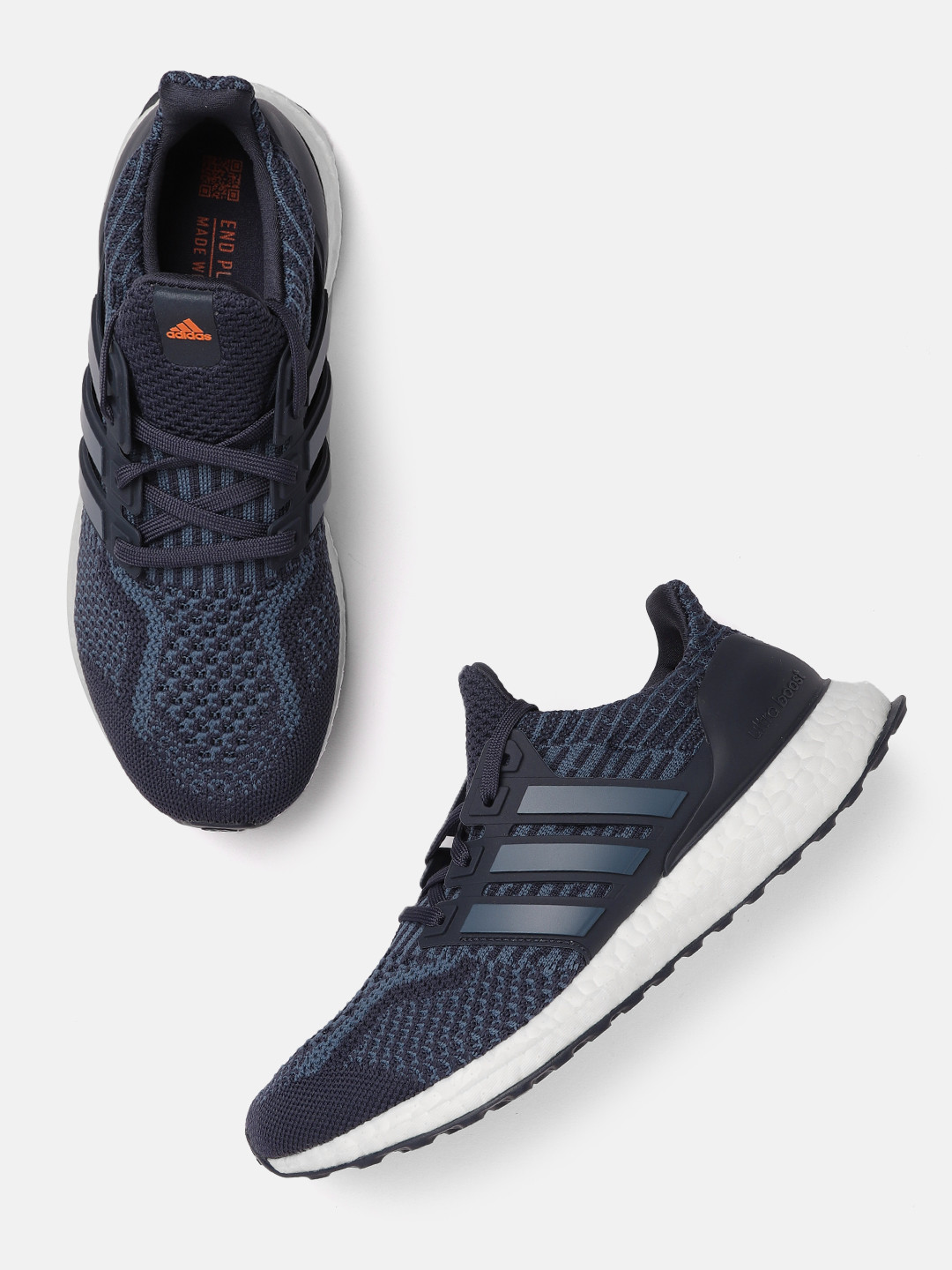 

ADIDAS Men Blue Woven Design Ultraboost 5.0 DNA Running Shoes