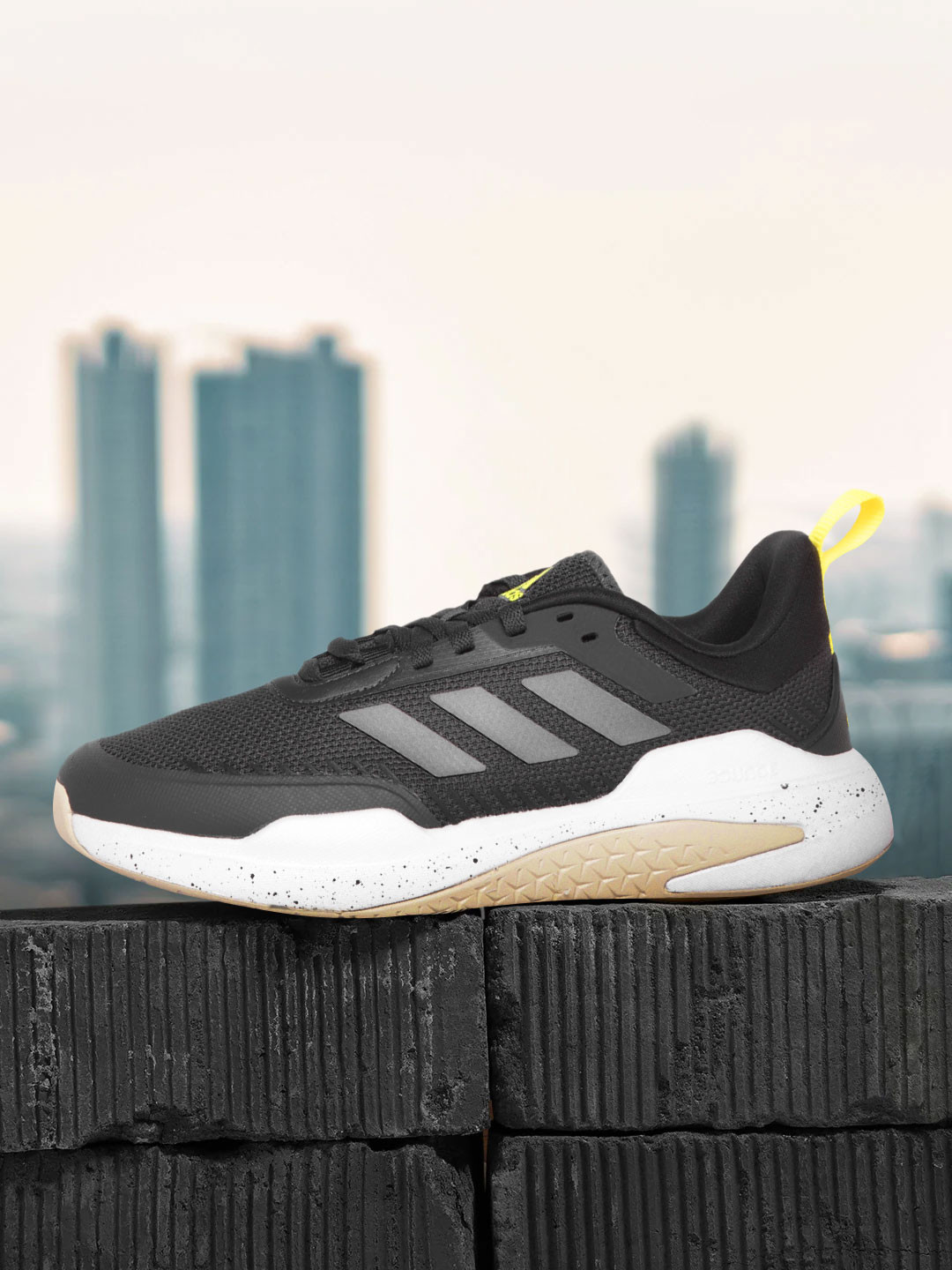 

ADIDAS Men Charcoal Grey Woven Design Trainer V Shoes