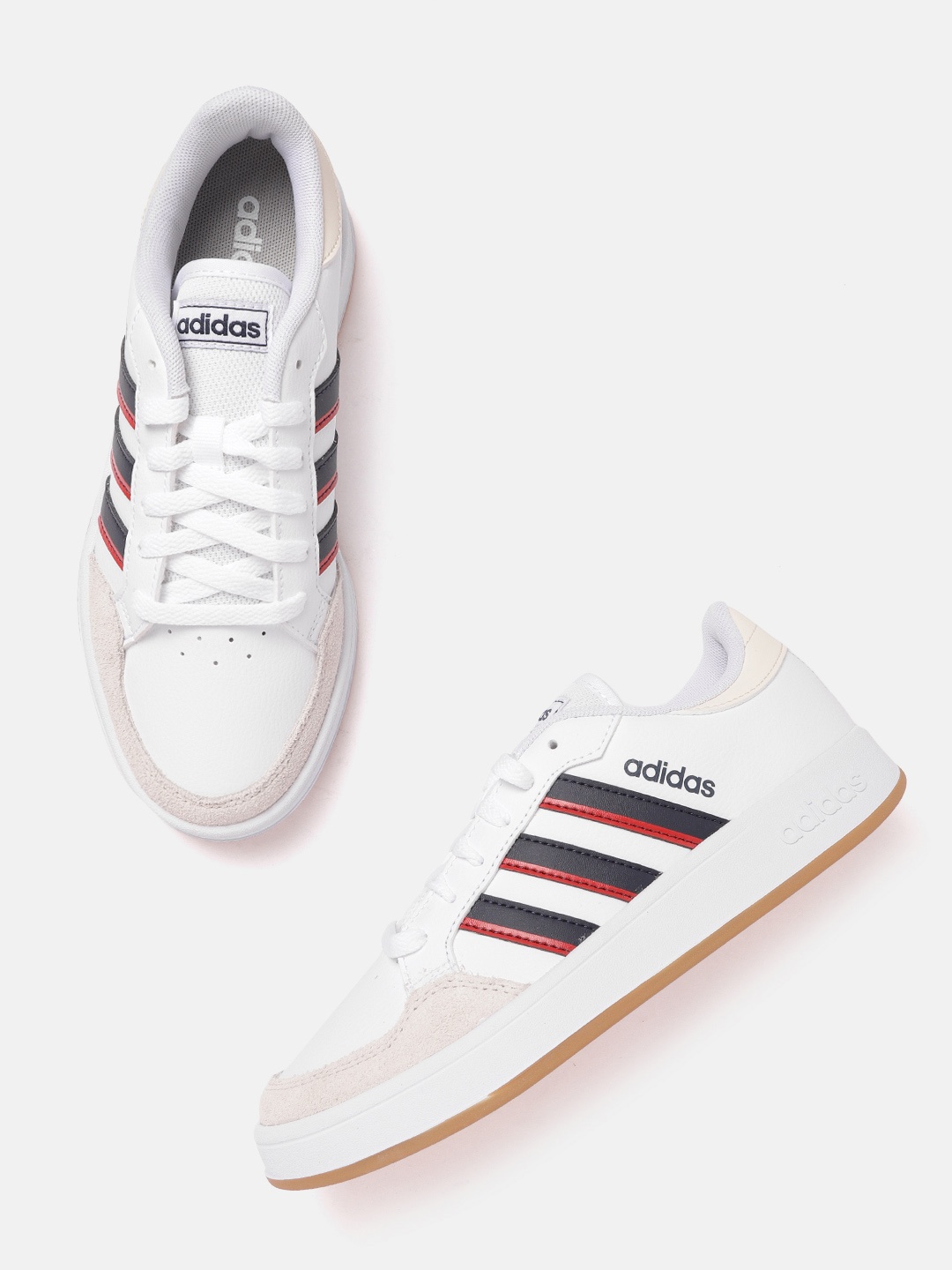 

ADIDAS Men White Solid Breaknet Tennis Shoes