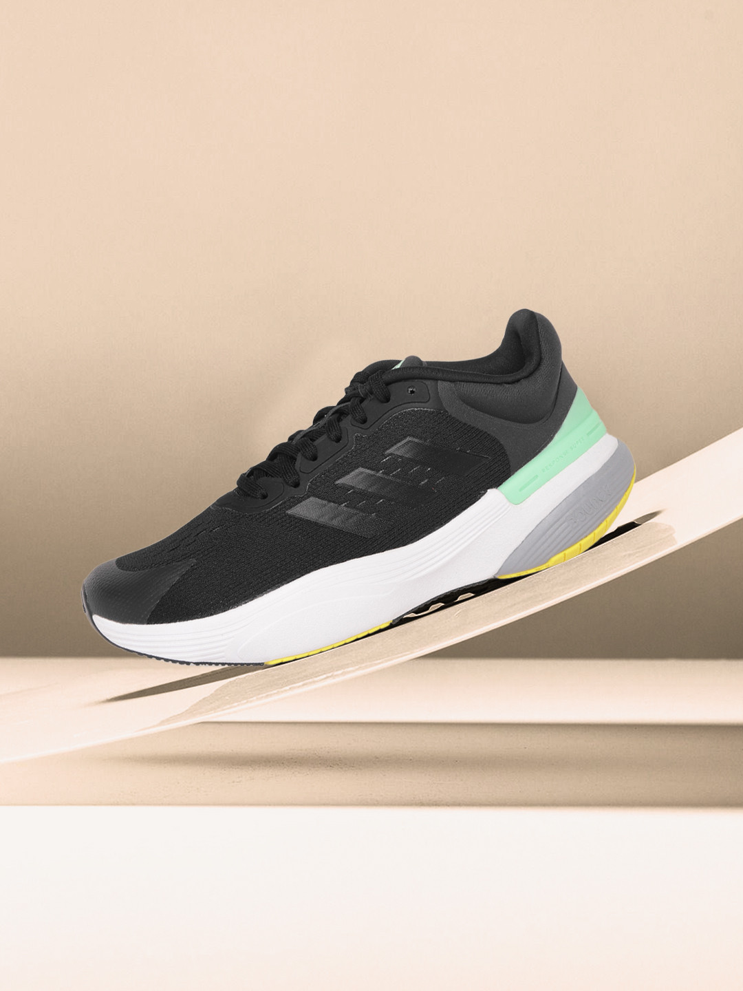 

ADIDAS Men Black Woven Design Response Super 3.0 Running Shoes