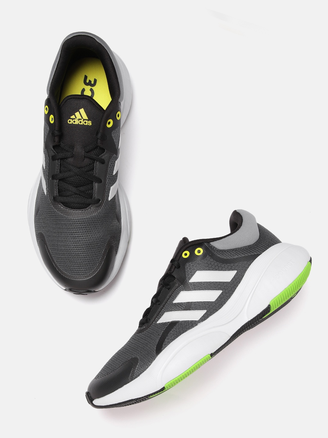 

ADIDAS Men Charcoal Grey & White Response Running Shoes
