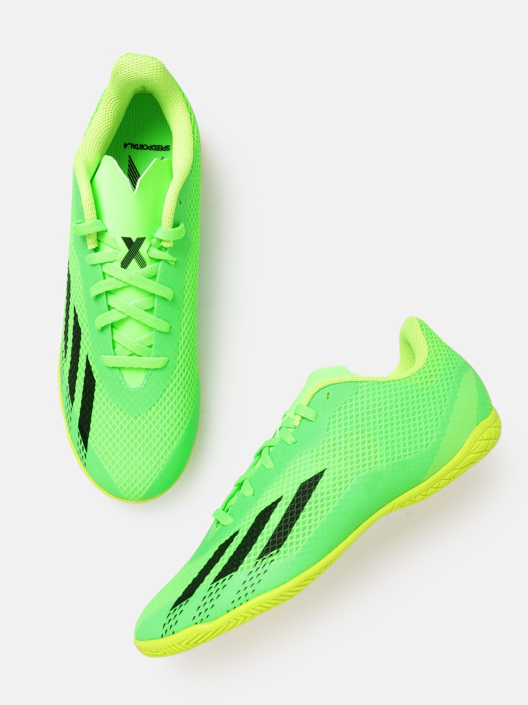 

ADIDAS Unisex Lime Green X Speedportal.4 IN Football Shoes
