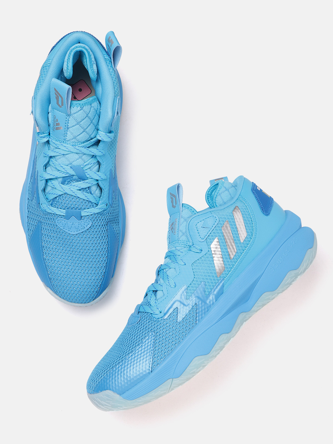 

ADIDAS Unisex Blue Woven Design Dame 8 Basketball Shoes