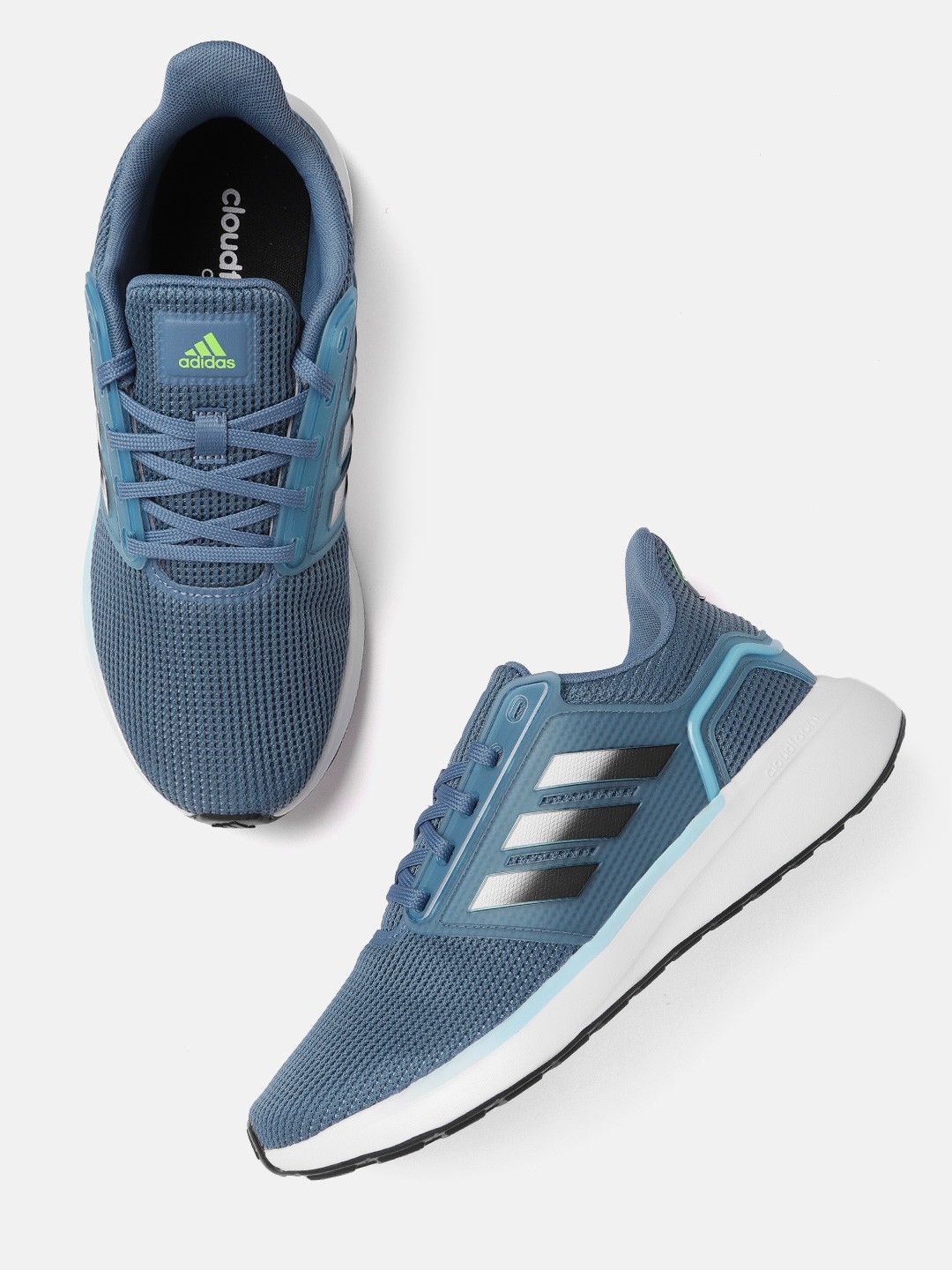 

ADIDAS Men Blue Solid Woven Design EQ 19 Run Running Shoes
