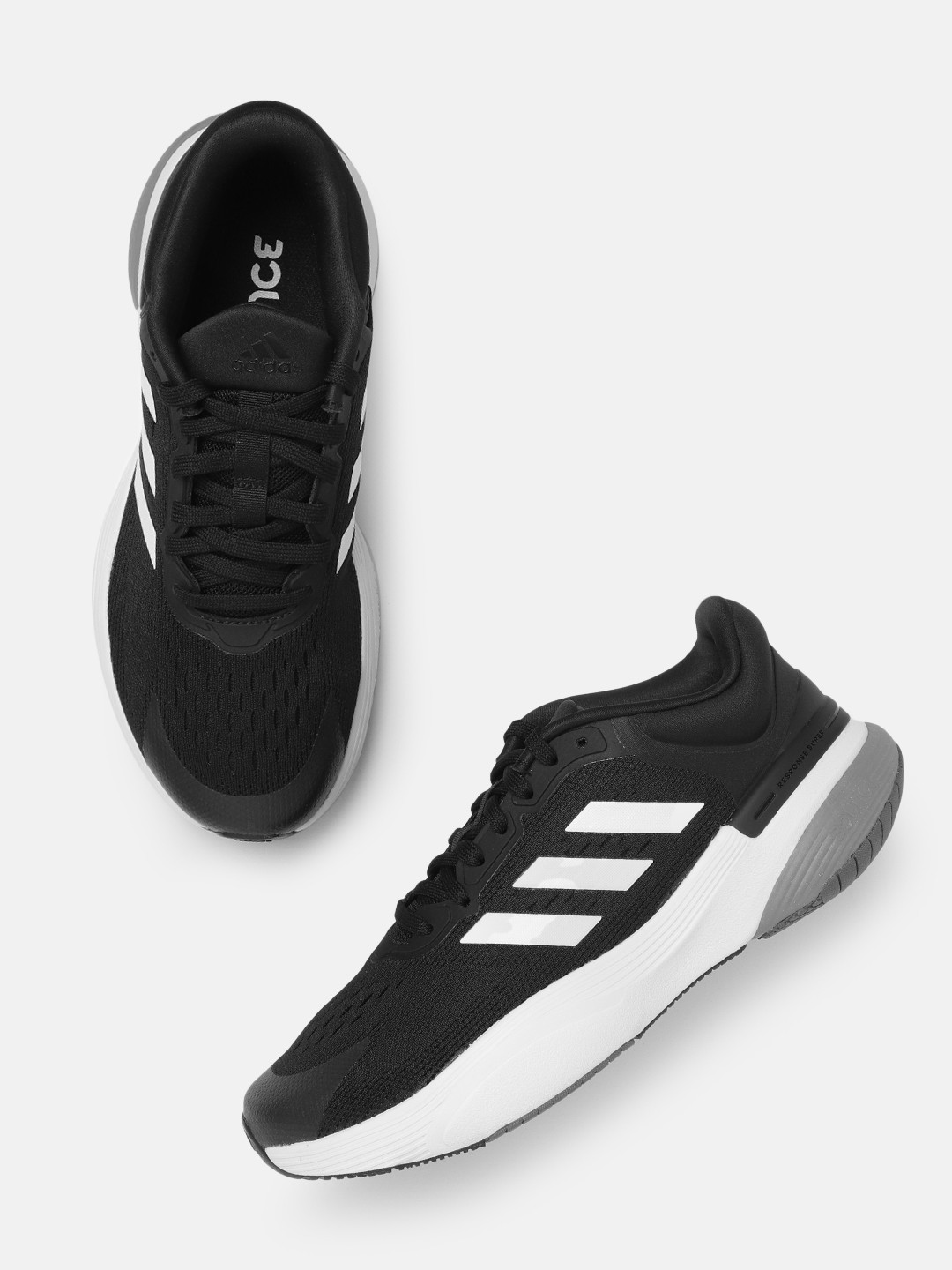

ADIDAS Men Black & White Woven Design Response Super 3.0 Running Shoes