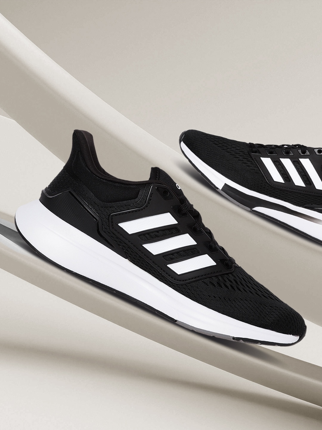 

ADIDAS Men Black Woven Design EQ21 Running Shoes