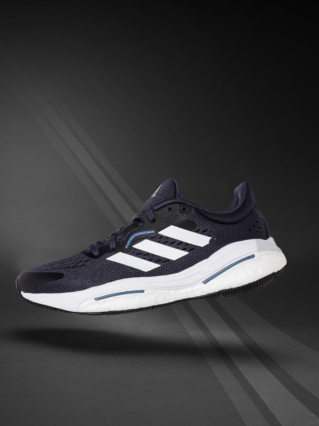

ADIDAS Men Navy Blue Woven Design Solar Control Running Shoes