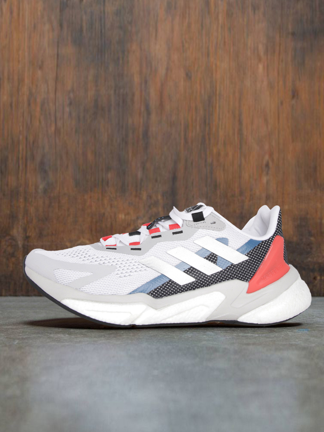 

ADIDAS Unisex White & Blue Woven Design X90000L3 U Running Shoes