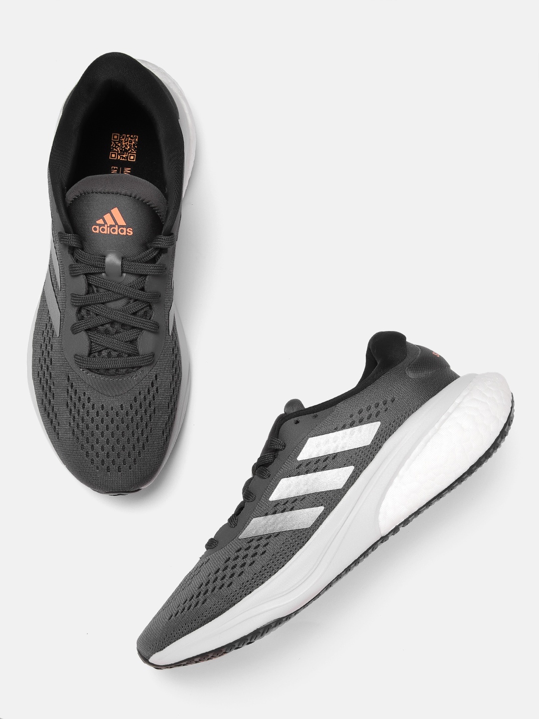 

ADIDAS Men Charcoal and White Supernova 2 Running Shoes