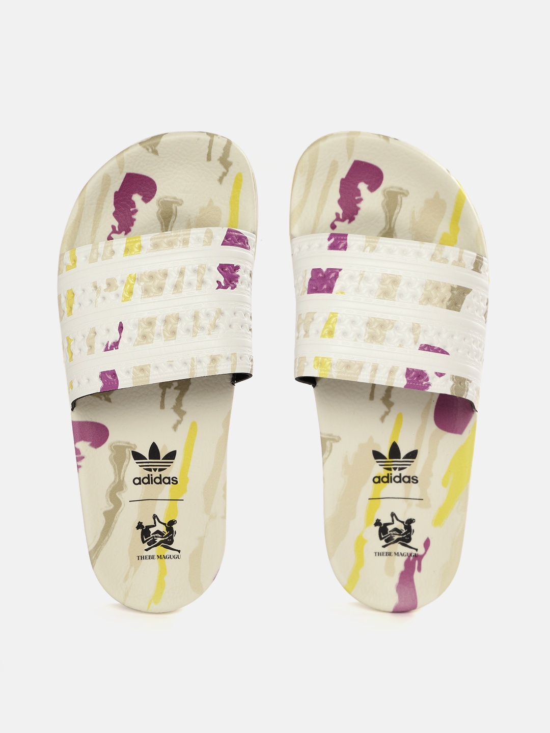 

ADIDAS Originals Women White & Purple Printed Sliders