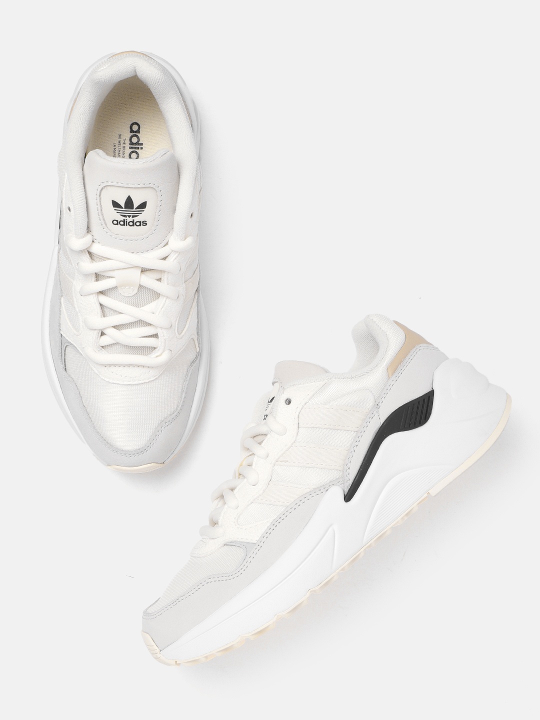 

ADIDAS Originals Women White & Grey Woven Design Retropy Adisuper Sneakers