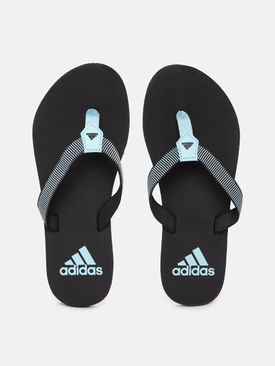 

ADIDAS Women Black & Blue Striped Pierco Thong Flip-Flops