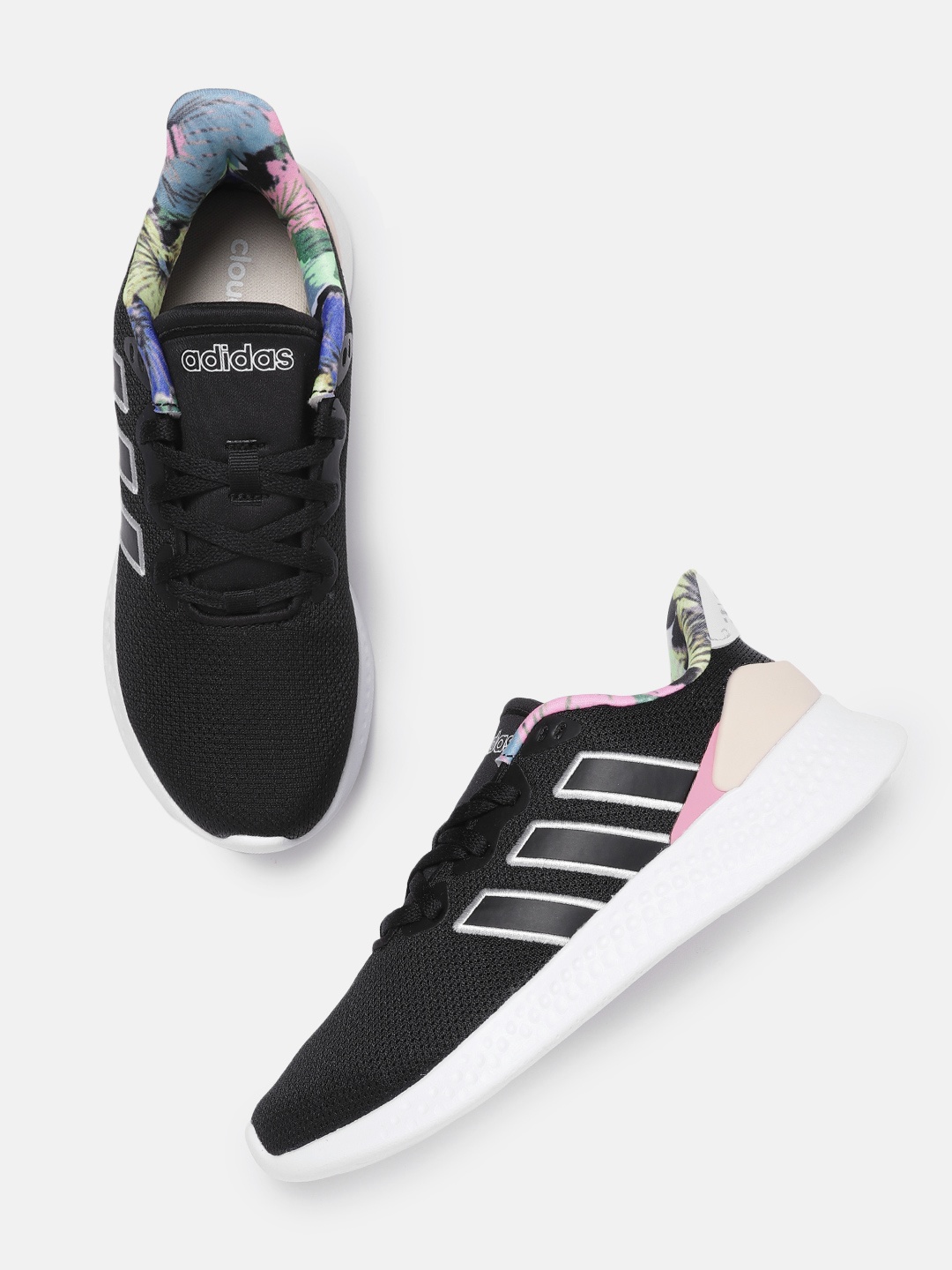 

ADIDAS Women Black & Grey Woven Design Puremotion SE Running Shoes