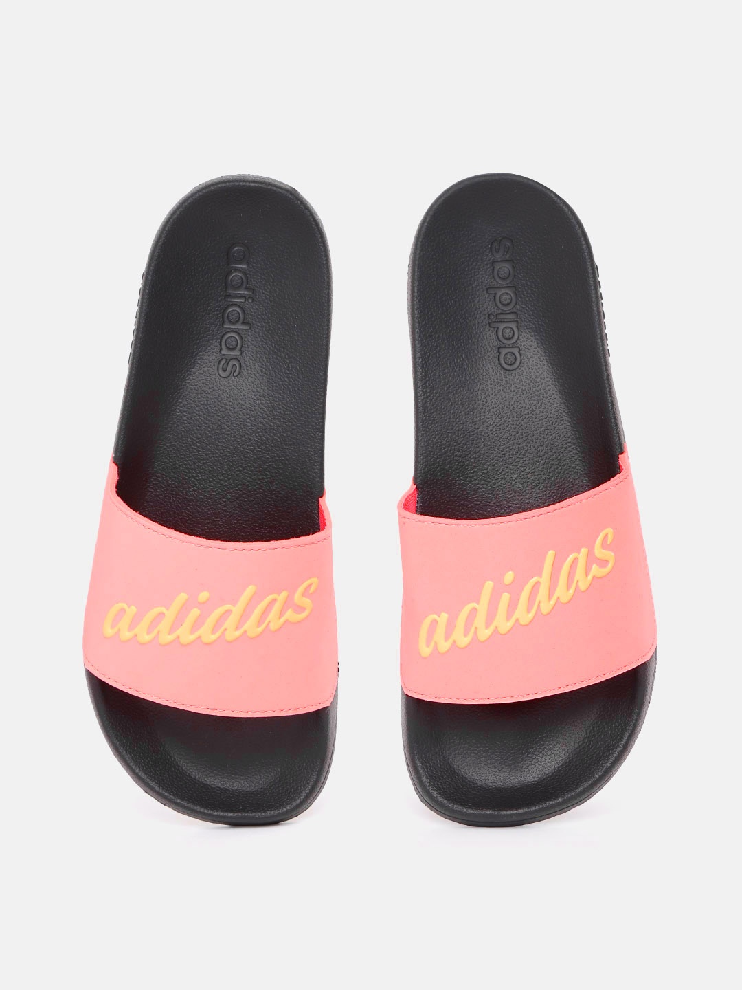 

ADIDAS Women Coral Brand Logo Printed Adilette Sliders