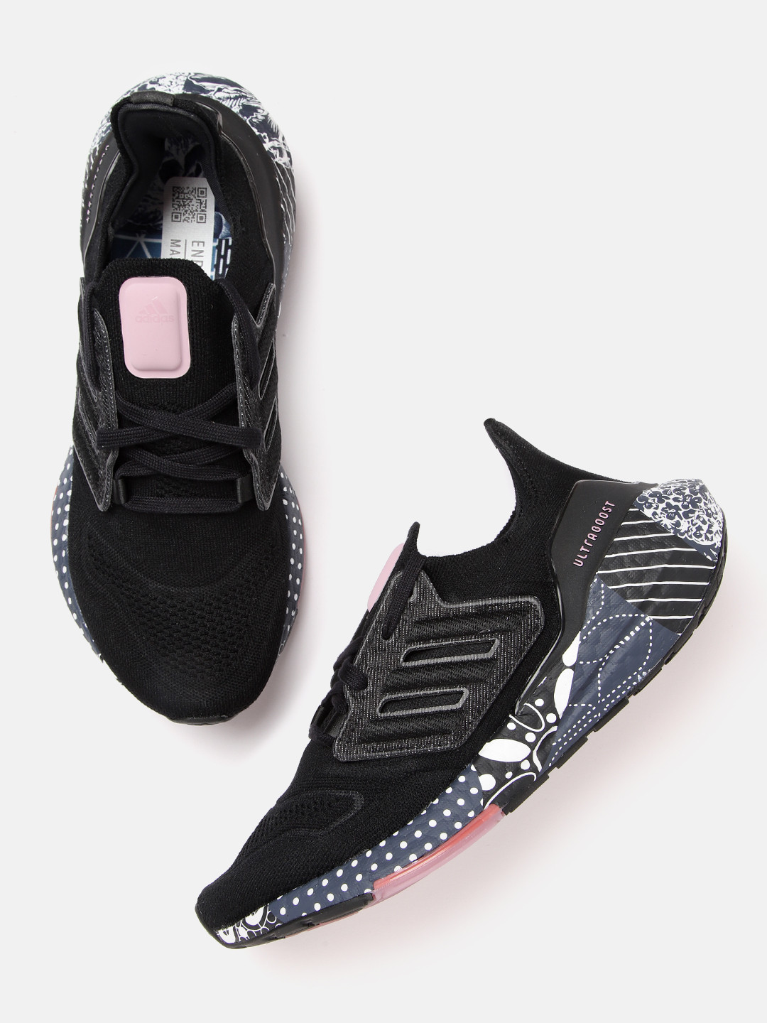 

ADIDAS Women Black Woven Design Ultraboost 22 Running Shoes