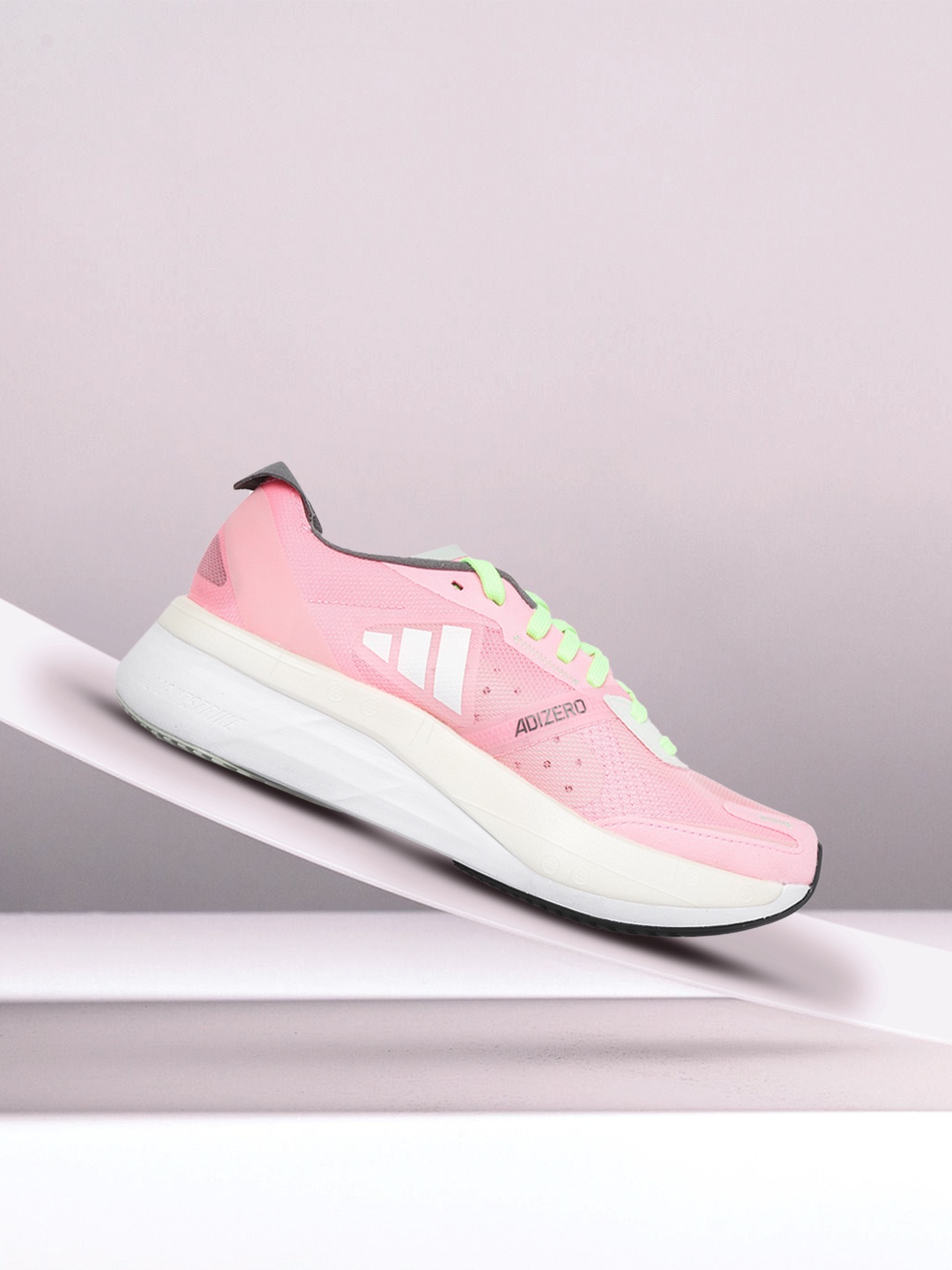 

ADIDAS Women Pink Woven Design Adizero Boston 11 Running Shoes