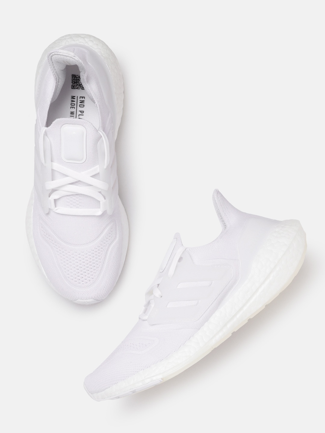 

ADIDAS Women White Woven Design Ultraboost 22 Running Shoes