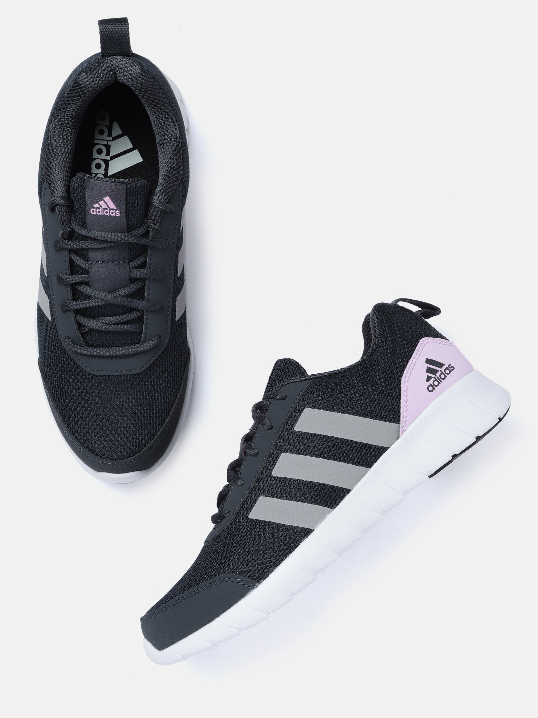 

ADIDAS Women Navy Blue & Grey Vertago Woven Design Running Shoes