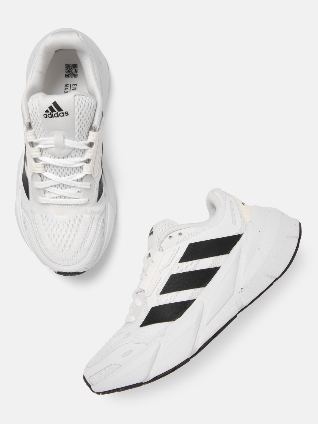 

ADIDAS Women White & Black Woven Design Adistar Running Shoes