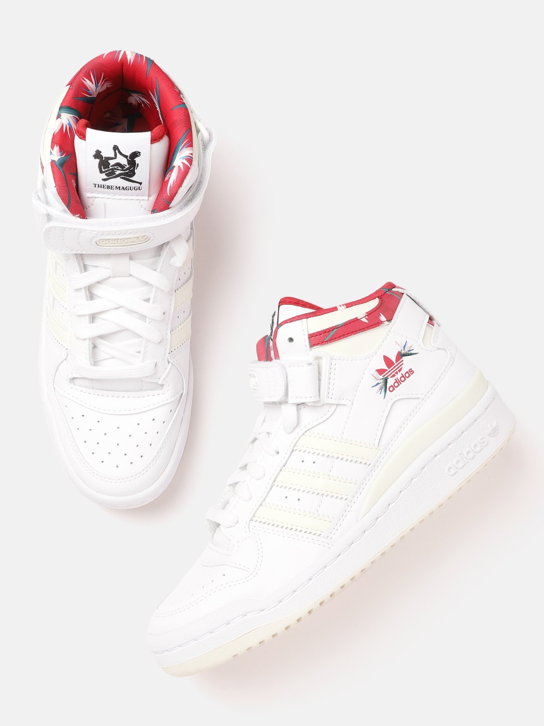 

ADIDAS Originals Women White Solid Perforated Forum Mid-Top Sneakers