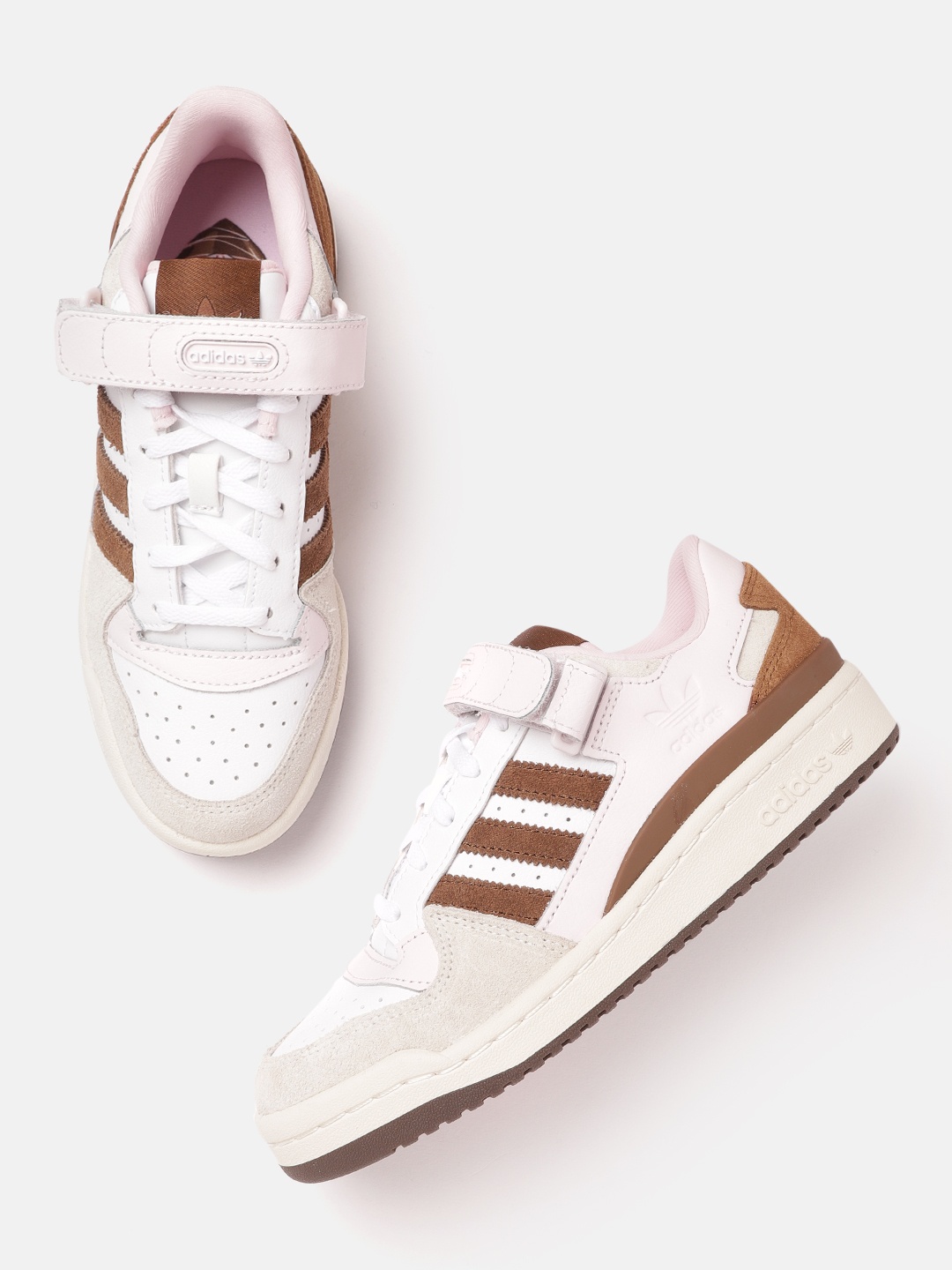 

ADIDAS Originals Women White & Pink Perforated Forum Low Sneakers