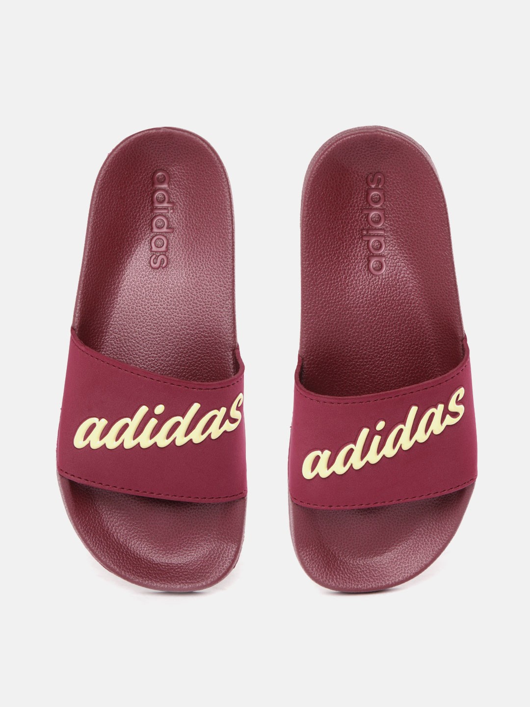 

ADIDAS Women Maroon & Green Brand Logo Printed Sliders