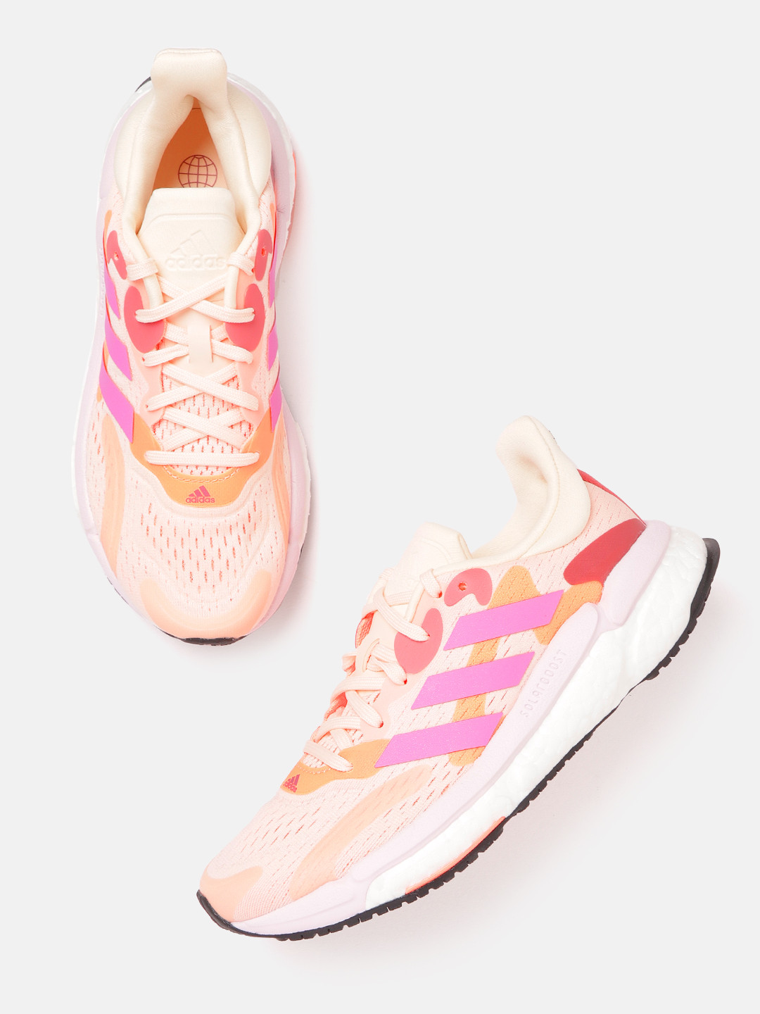 

ADIDAS Women Peach-Coloured & Purple Woven Design Solar Boost 4 Running Shoes