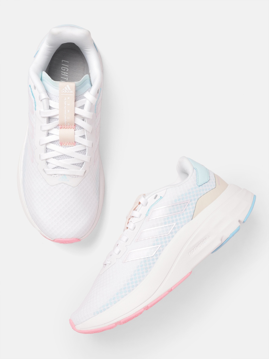 

ADIDAS Women White & Blue Woven Design Speedmotion Running Shoes