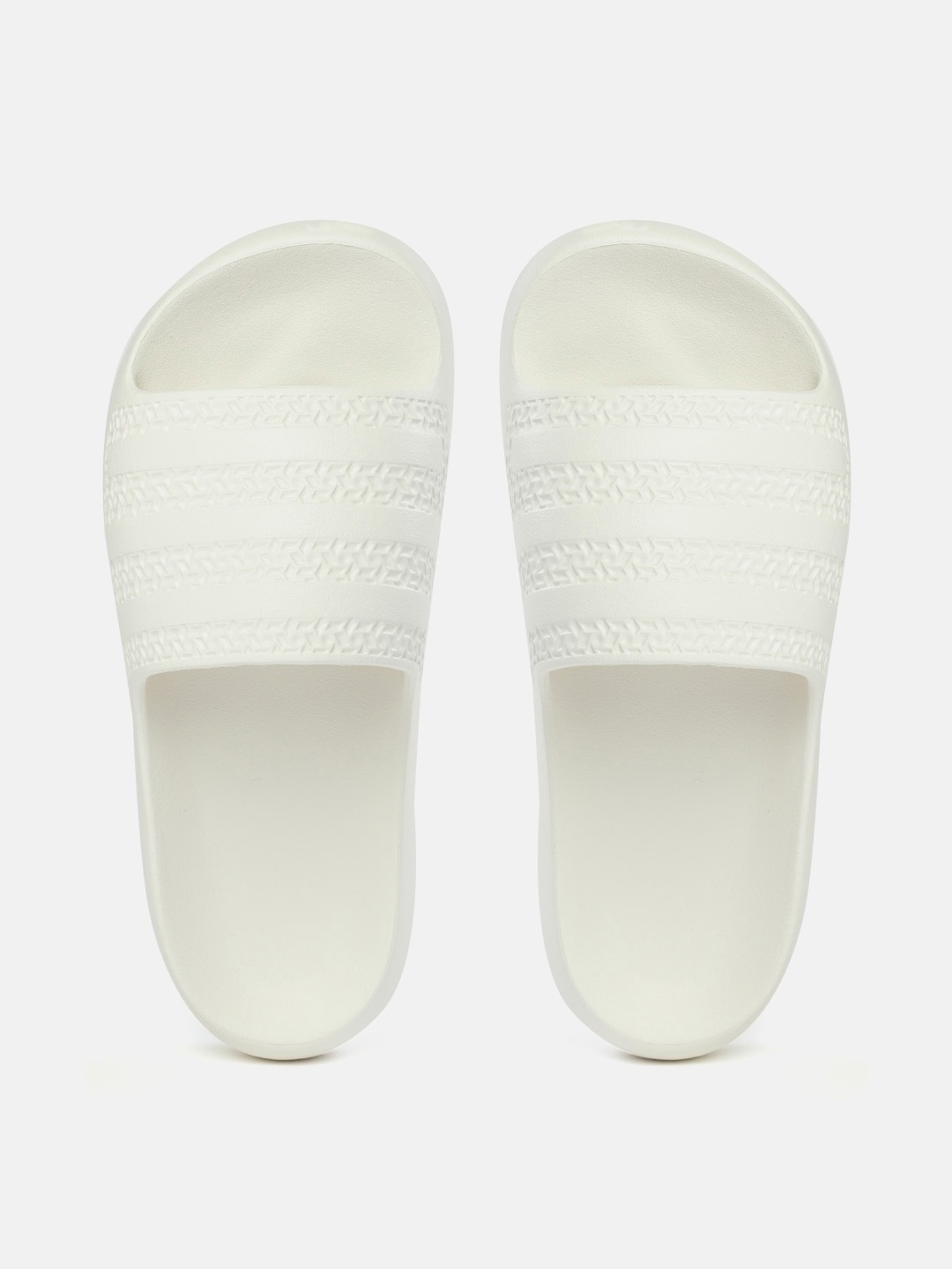 

ADIDAS Originals Women Off White Self Striped Adilette Sliders